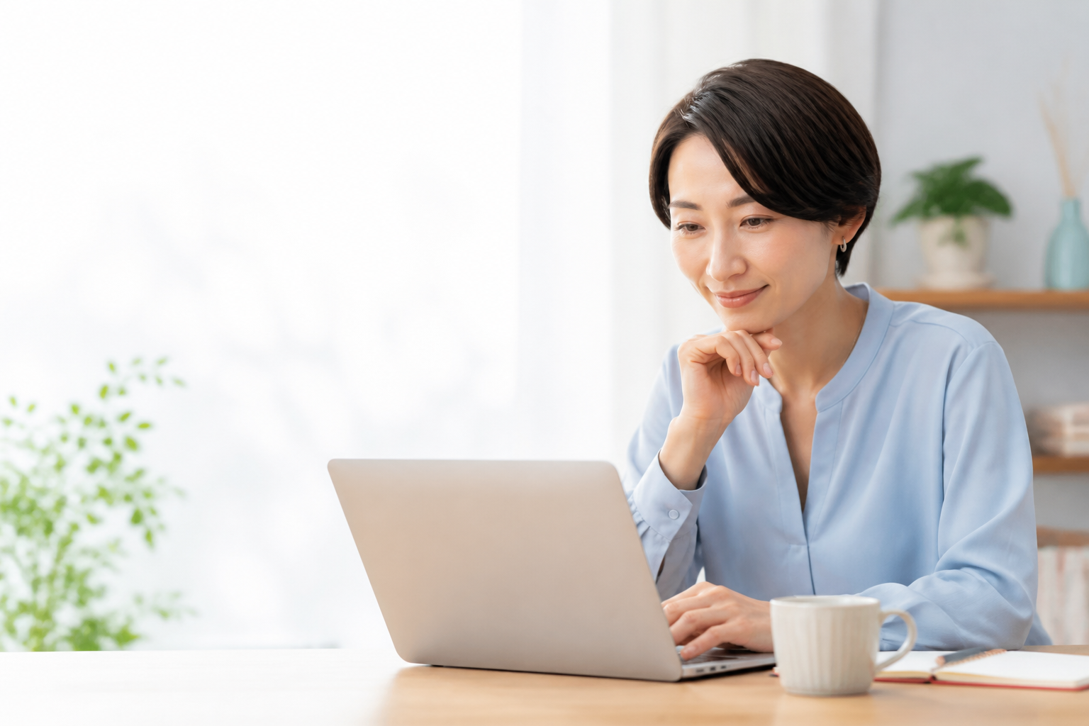 自宅で楽しみながらAIを学ぶ女性